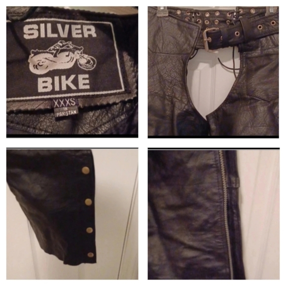 🏍leather Silver Bike chaps🎉 - Picture 13 of 13